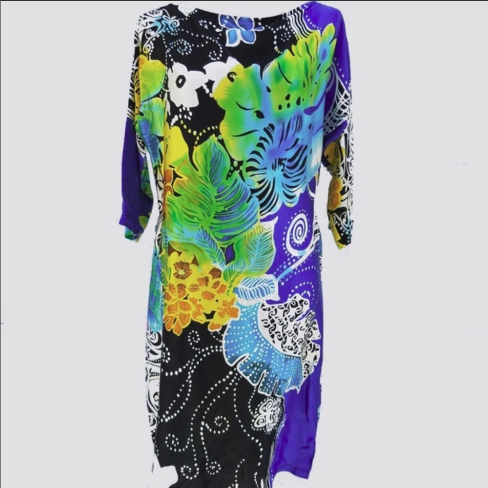 Cache floral silk dress size medium